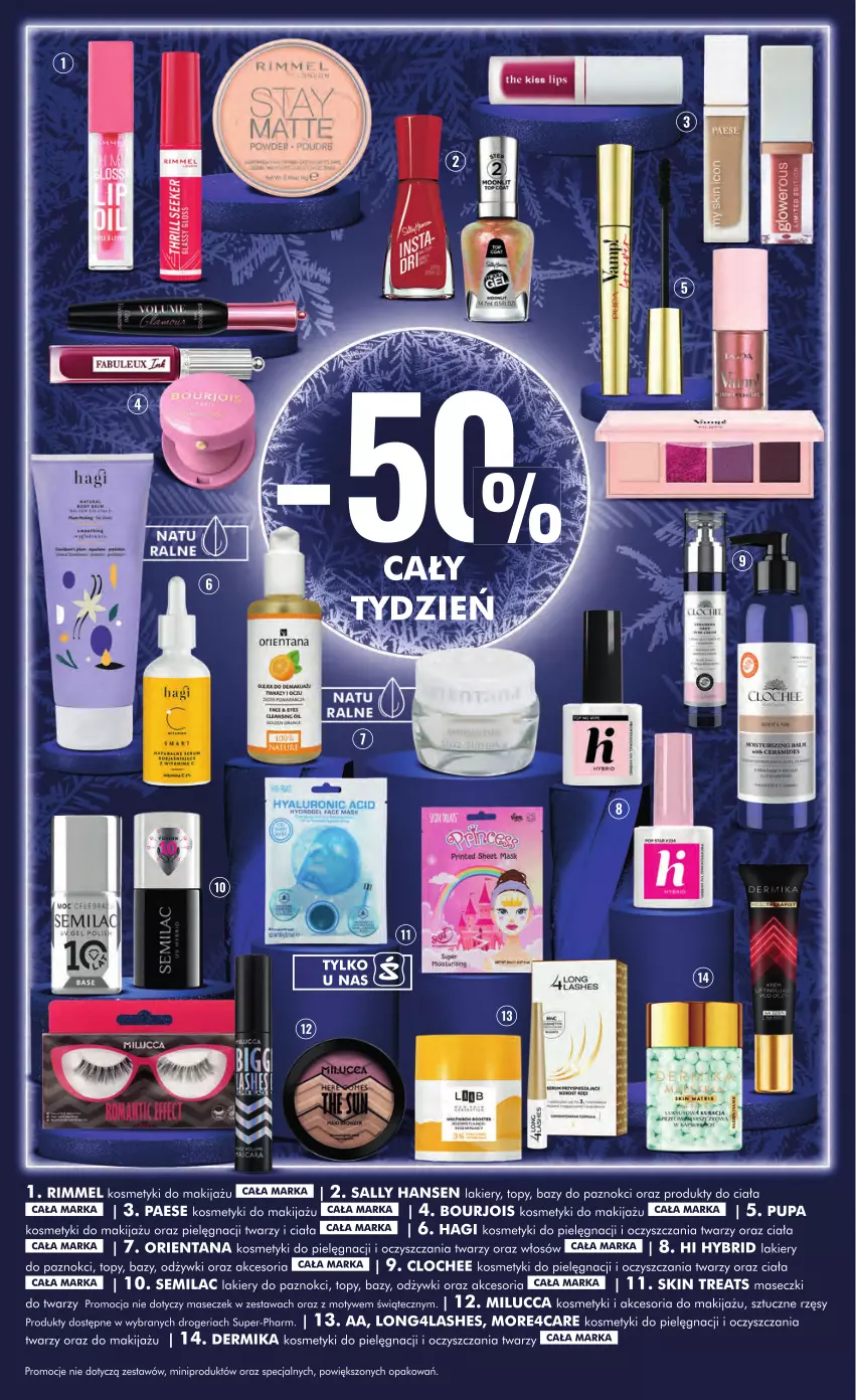 Gazetka promocyjna Super Pharm - ważna 23.11 do 01.12.2024 - strona 3 - produkty: Bourjois, Kosmetyki do pielęgnacji, Lakier, Makijaż, PAESE, Sally Hansen, Sztuczne rzęsy, Top