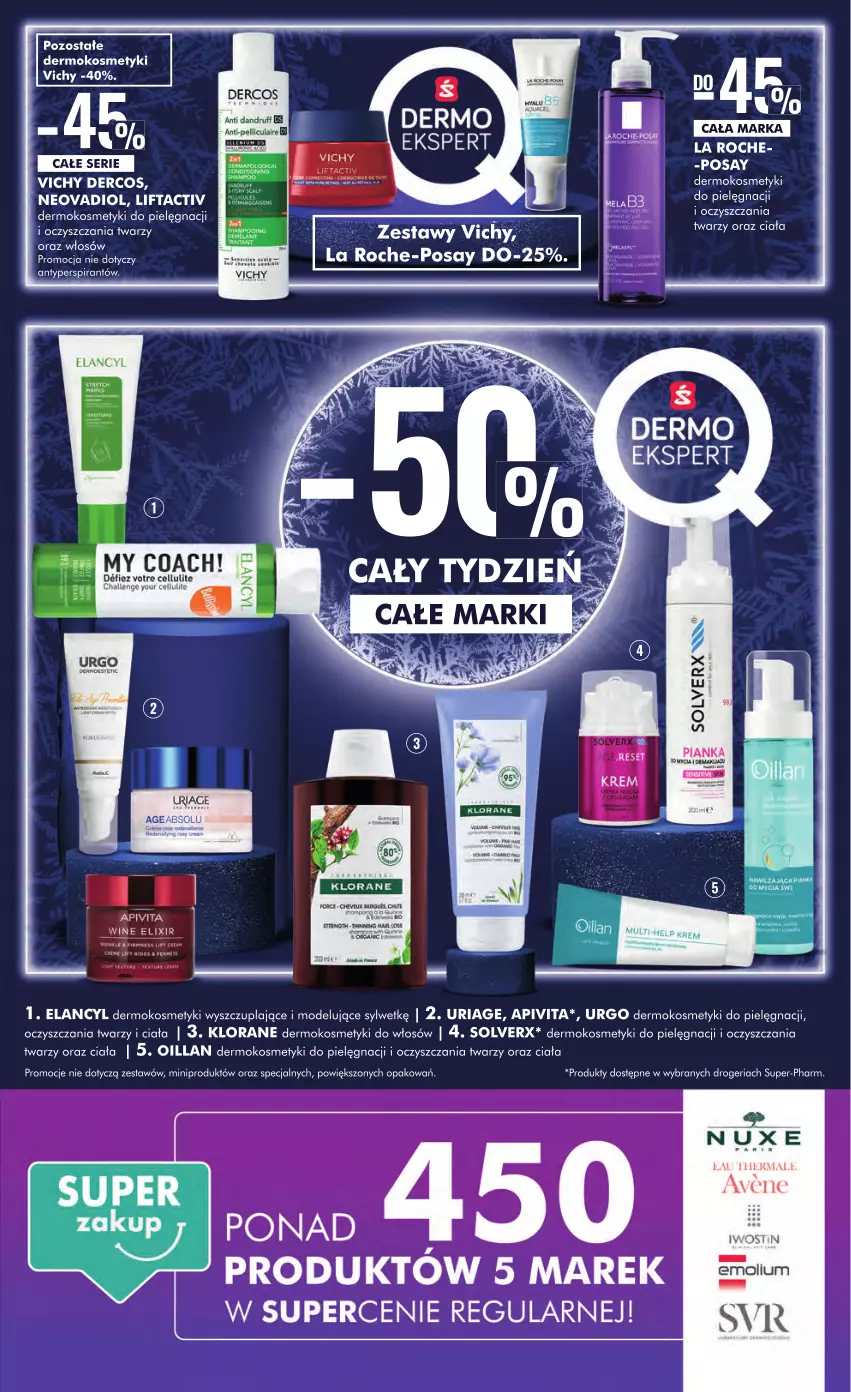 Gazetka promocyjna Super Pharm - ważna 23.11 do 01.12.2024 - strona 5 - produkty: Antyperspirant, Klorane, Kosmetyki do pielęgnacji, La Roche-Posay, Oillan, SVR, Urgo, Vichy