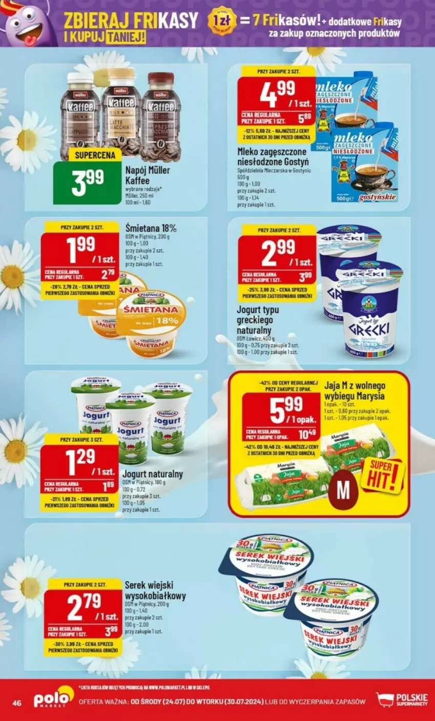 Gazetka promocyjna PoloMarket - ważna 24.07 do 30.07.2024 - strona 41 - produkty: Jaja, Jogurt, Jogurt naturalny, Mleko, Ser, Serek, Serek wiejski