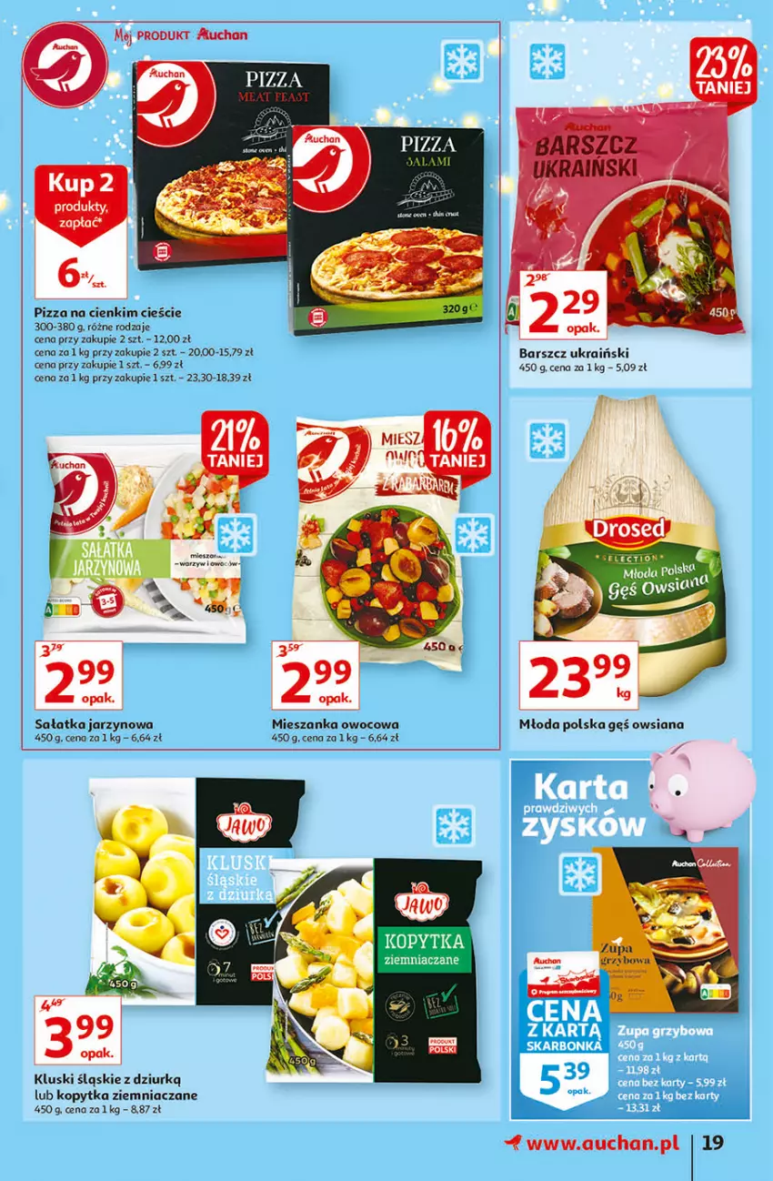 Gazetka promocyjna Auchan - Magia stołu wigilijnego Hipermarkety - ważna 16.12 do 24.12.2021 - strona 19 - produkty: Kopytka, Pizza, Sałat, Sałatka