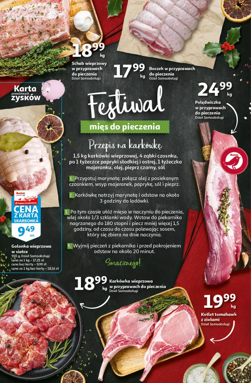 Gazetka promocyjna Auchan - Magia stołu wigilijnego Hipermarkety - ważna 16.12 do 24.12.2021 - strona 6 - produkty: Boczek, Fa, Feta, Karkówka wieprzowa, Kotlet, Lanki, LG, Mięso, Olej, Piec, Piekarnik, Pieprz, Schab wieprzowy, Sól, Sos, Top