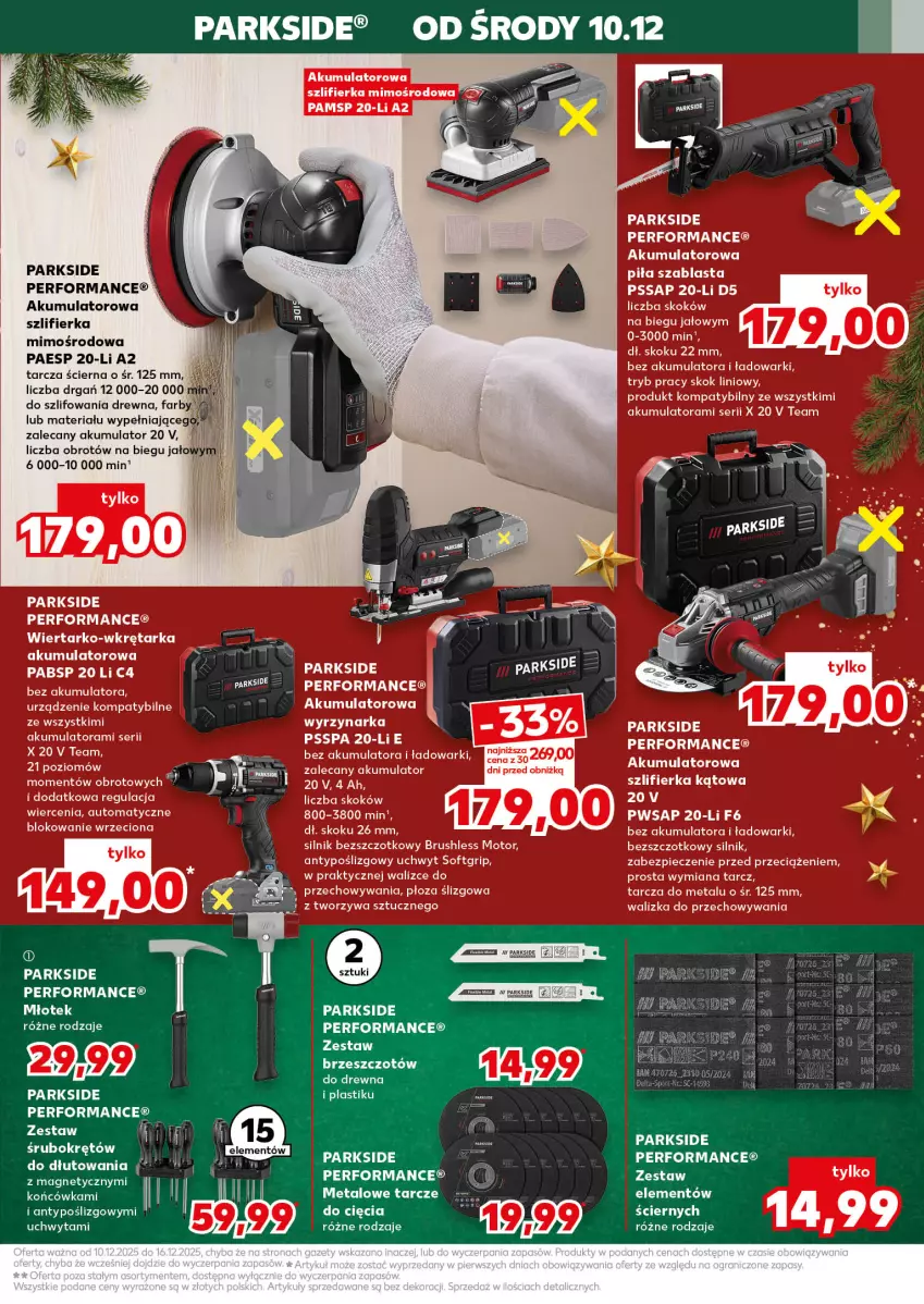 Gazetka promocyjna Kaufland - Kaufland - ważna 10.12 do 16.12.2025 - strona 11 - produkty: Akumulator, Fa, Młot, Młotek, Parkside, Piec, Ser, Szlifierka, Szlifierka kątowa, Tarka, Walizka, Wkręt, Wkrętarka, Wyrzynarka