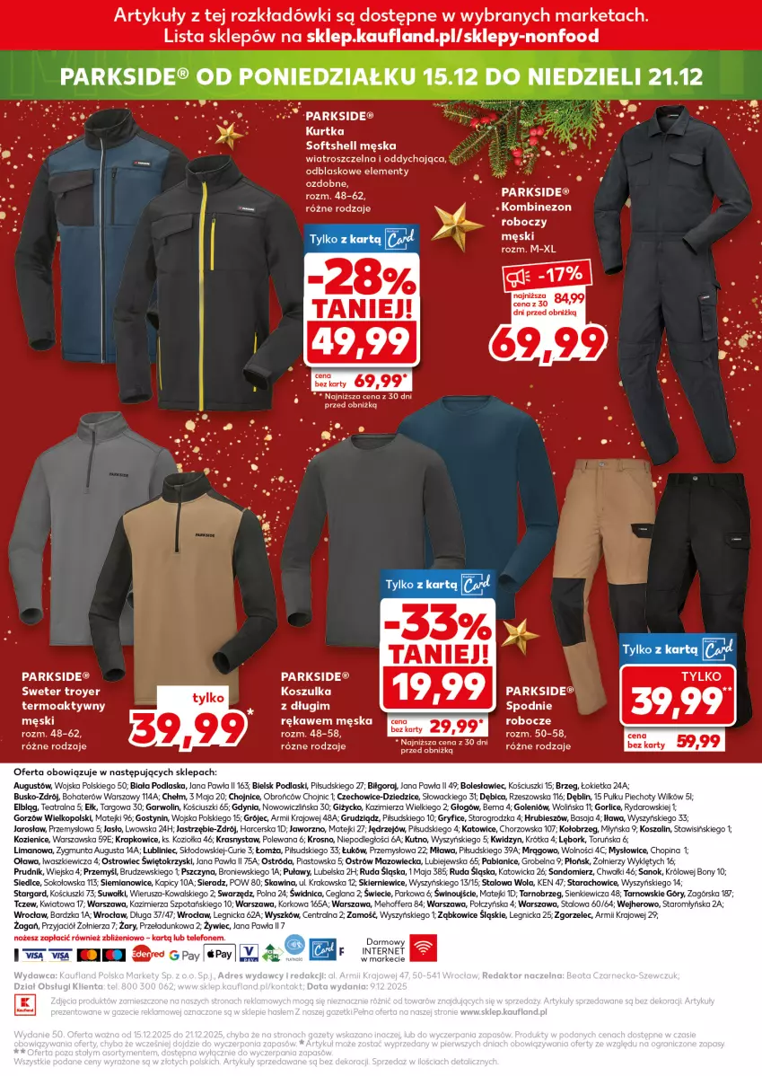Gazetka promocyjna Kaufland - Kaufland - ważna 10.12 do 16.12.2025 - strona 15 - produkty: BIC, Gry, Kombinezon, Kosz, Koszulka, LANA, Noż, Parkside, Piast, Piec, Podlaski, Ser, Sok, Spodnie, Sweter, Szal, Telefon, Wino