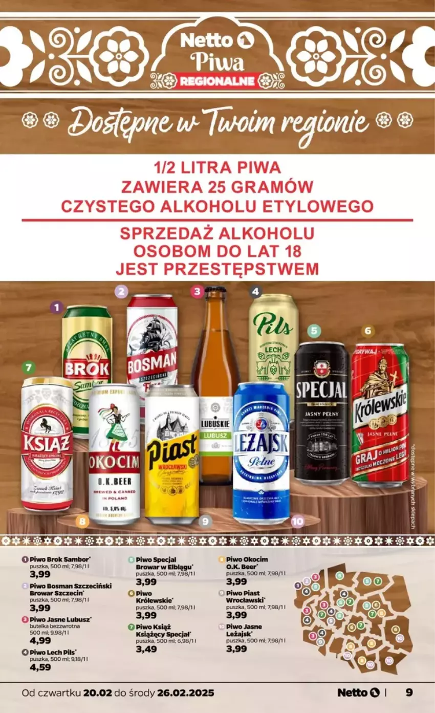 Gazetka promocyjna Netto - ważna 20.02 do 26.02.2025 - strona 11 - produkty: Fa, Gra, HP, Koc, Królewski, Okocim, Piast, Piwo, Piwo jasne, Sofa