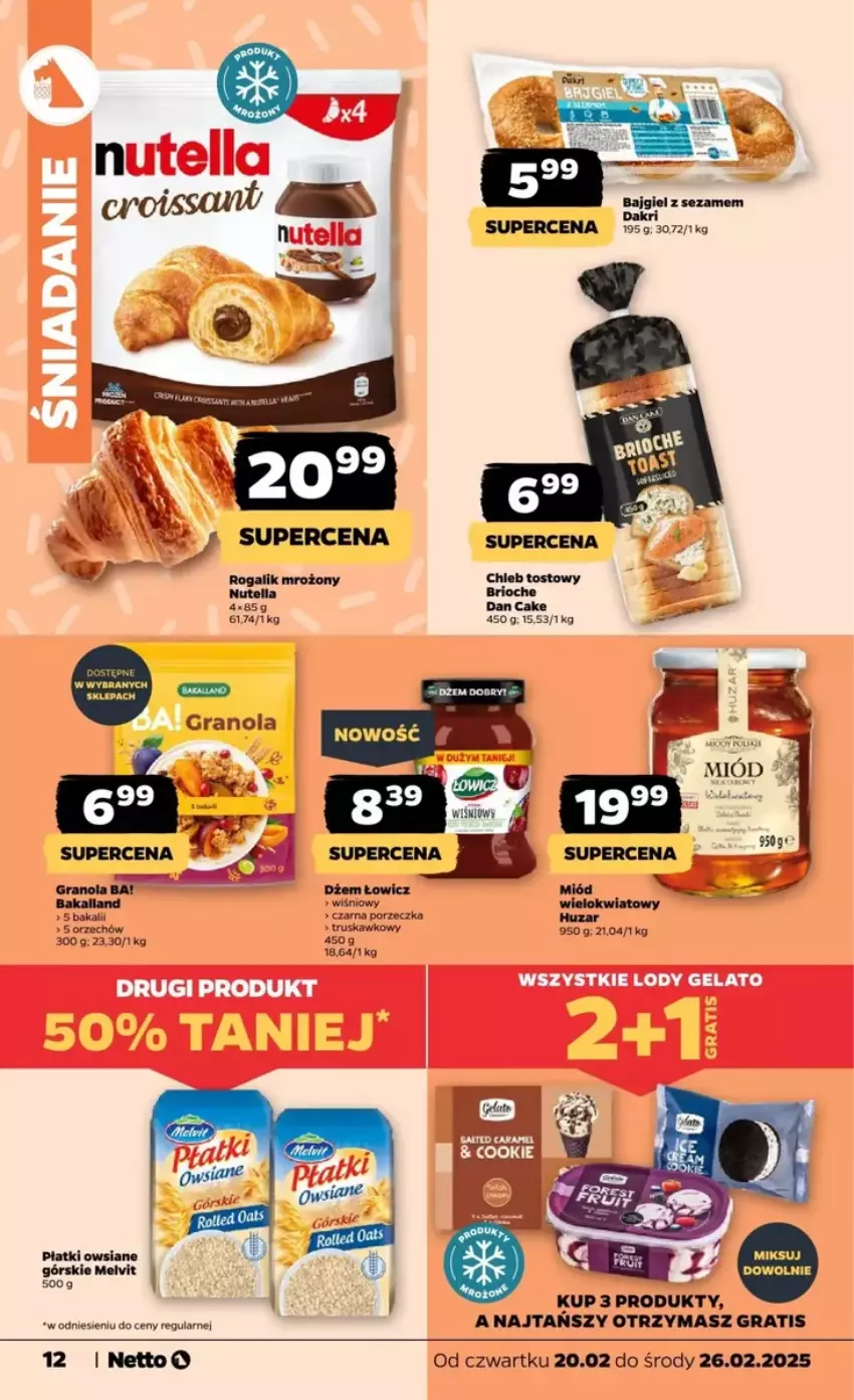 Gazetka promocyjna Netto - ważna 20.02 do 26.02.2025 - strona 7 - produkty: Chleb, Chleb tostowy, Dan Cake, Dżem, Gra, Granola, Gry, Melvit, Miód, Płatki owsiane, Por