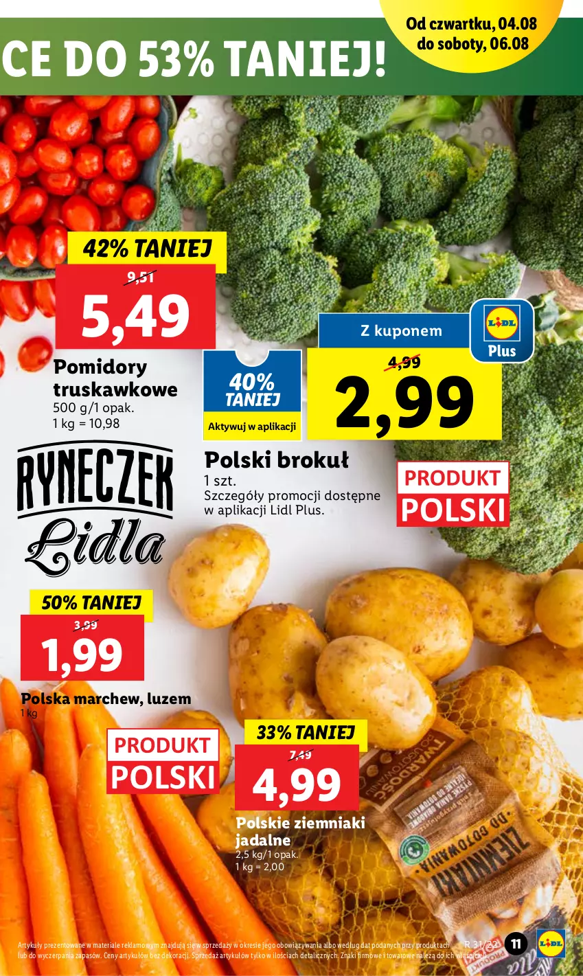 Gazetka promocyjna Lidl - GAZETKA - ważna 04.08 do 06.08.2022 - strona 11 - produkty: Pomidory, Ziemniaki
