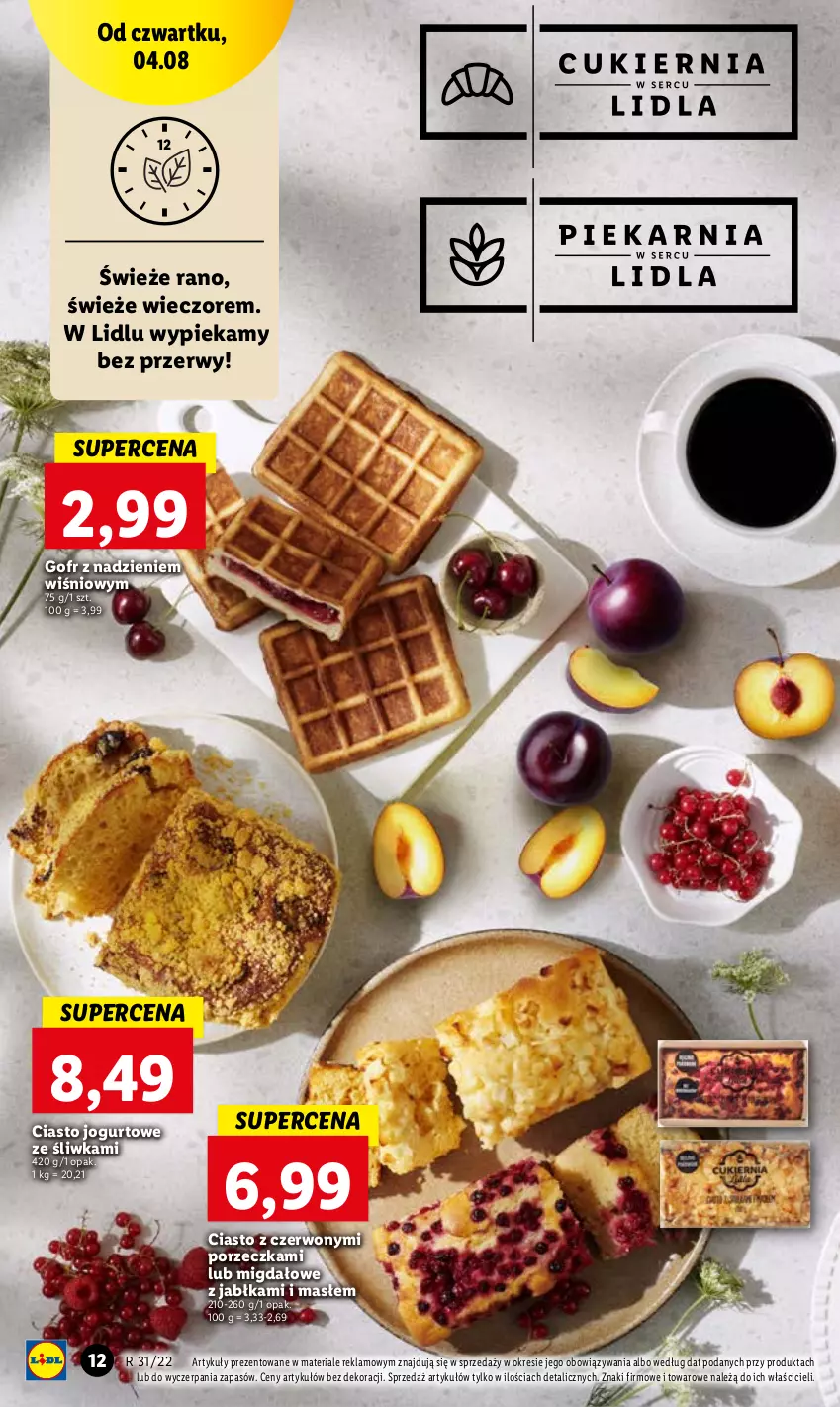 Gazetka promocyjna Lidl - GAZETKA - ważna 04.08 do 06.08.2022 - strona 12 - produkty: Ciasto jogurtowe, Jabłka, Jogurt, Por