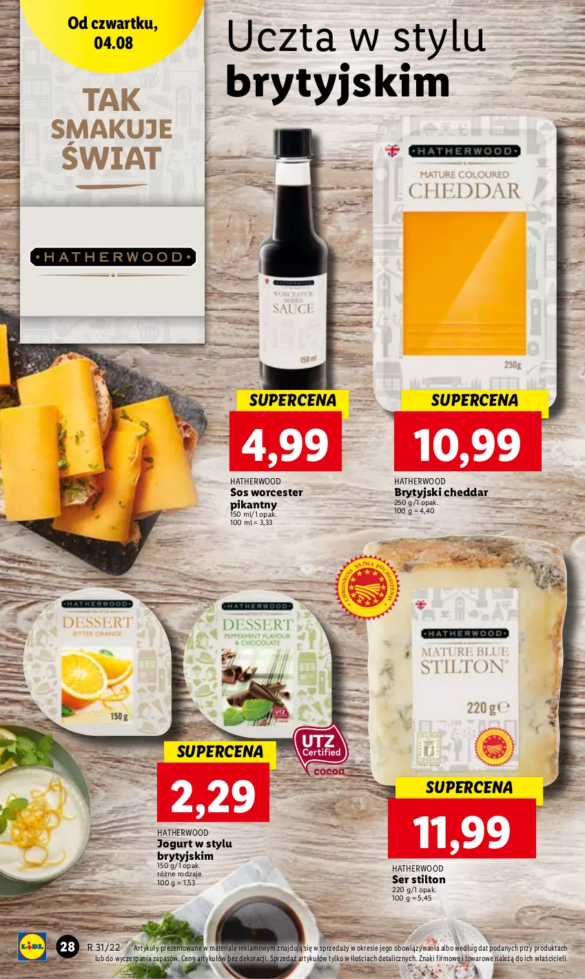 Gazetka promocyjna Lidl - GAZETKA - ważna 04.08 do 06.08.2022 - strona 28 - produkty: Cheddar, Jogurt, Ser, Sos