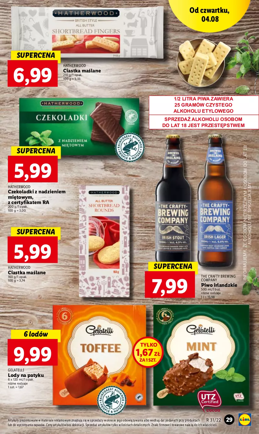 Gazetka promocyjna Lidl - GAZETKA - ważna 04.08 do 06.08.2022 - strona 29 - produkty: Ciastka, Gra, Lody, Piwa, Piwo