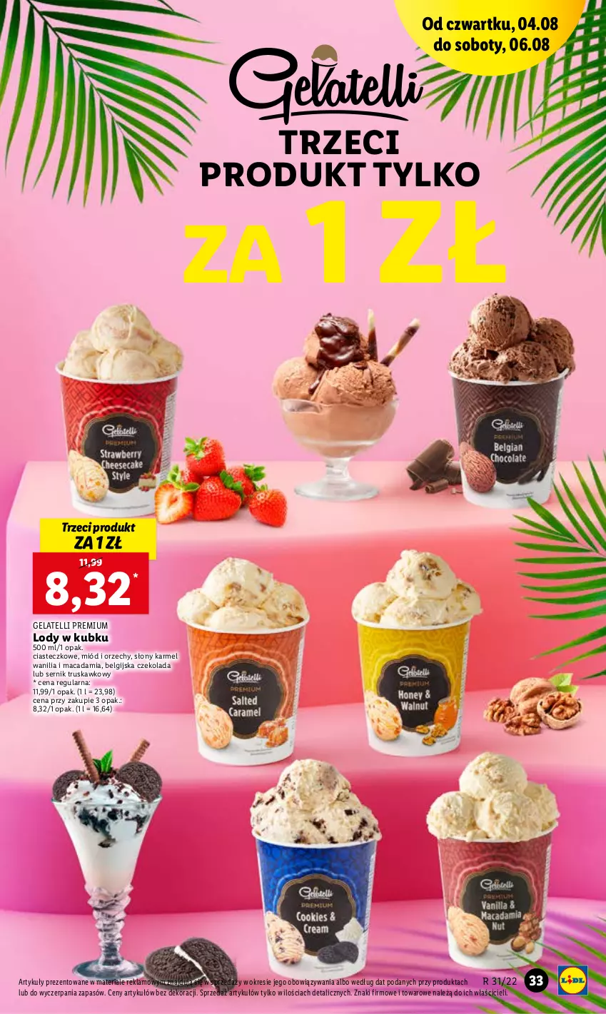 Gazetka promocyjna Lidl - GAZETKA - ważna 04.08 do 06.08.2022 - strona 33 - produkty: Czekolada, LG, Lody, Miód, Ser