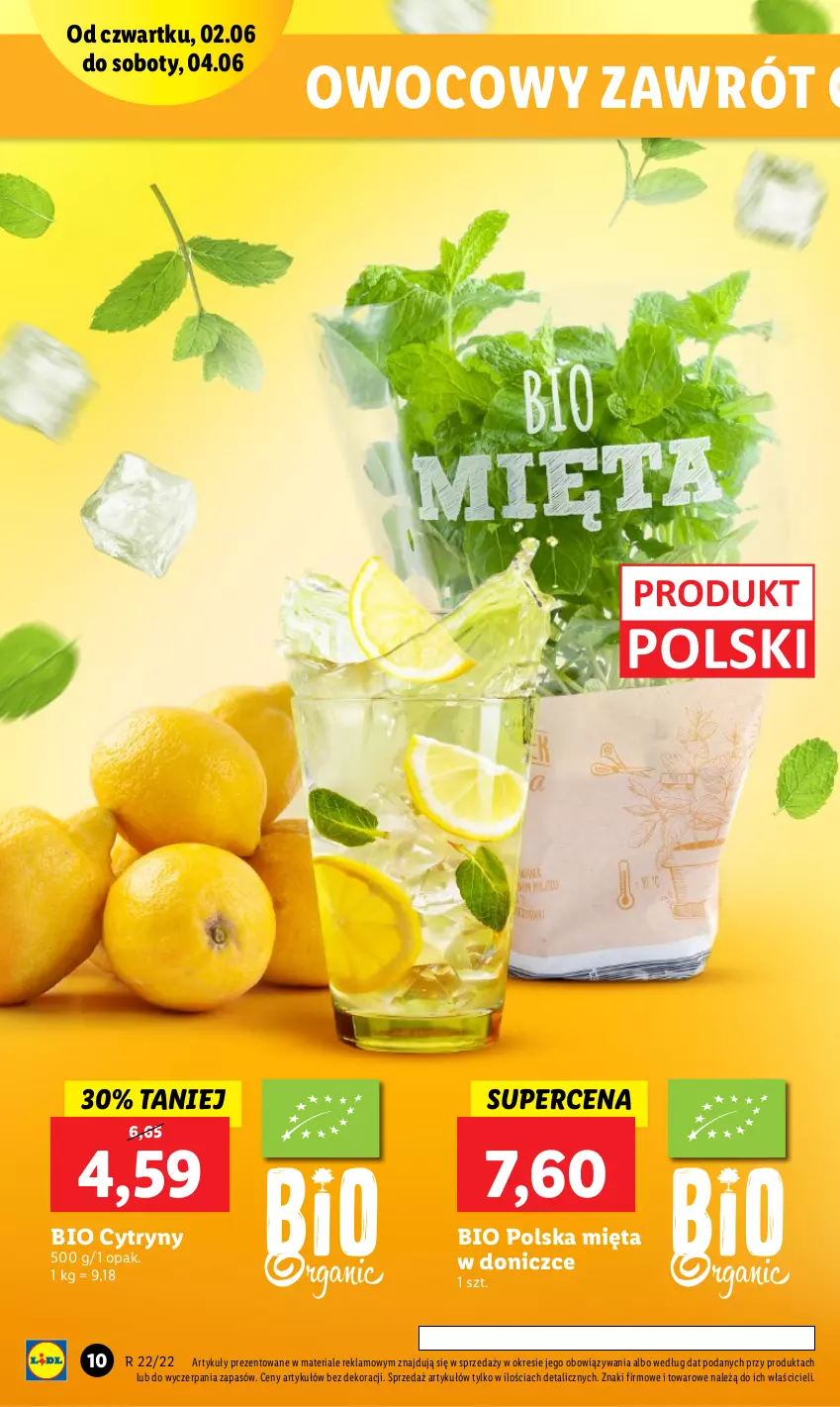 Gazetka promocyjna Lidl - GAZETKA - ważna 02.06 do 04.06.2022 - strona 10 - produkty: Cytryny, Mięta