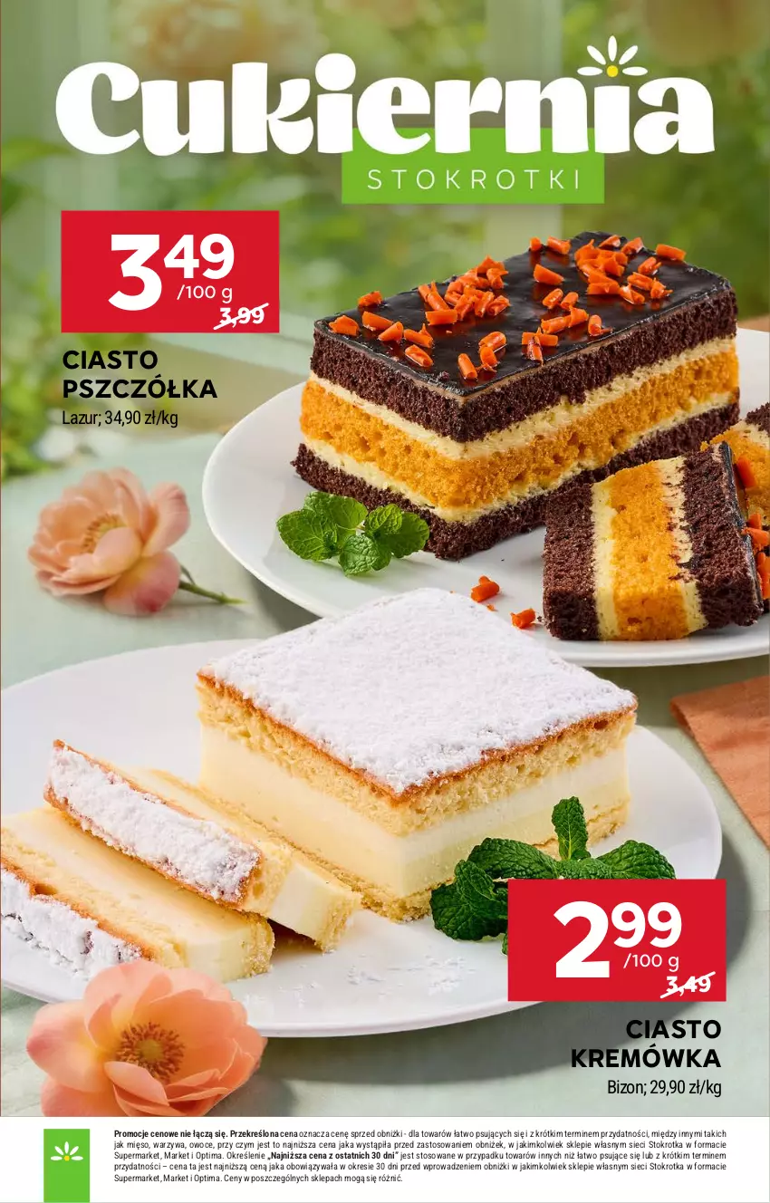 Gazetka promocyjna Stokrotka - Market - ważna 29.04 do 06.05.2026 - strona 18 - produkty: Kremówka, Lazur, Mięso, Optima, Owoce, Warzywa