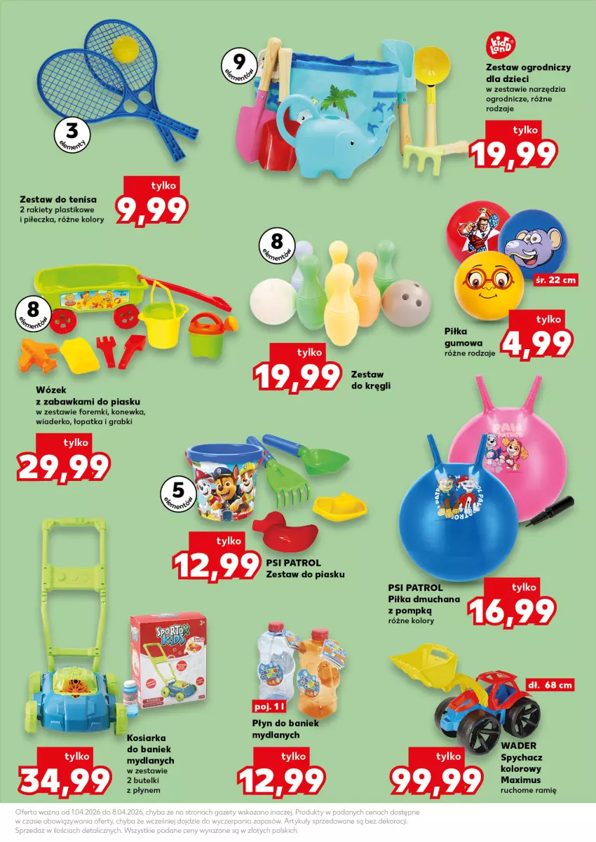 Gazetka promocyjna Kaufland - Kaufland - ważna 01.04 do 08.04.2026 - strona 13 - produkty: Dzieci, Foremki, Gra, Konewka, Kosiarka, Mus, Piłka dmuchana, Psi Patrol, Zabawka
