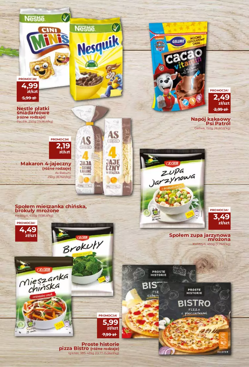 Gazetka promocyjna Społem - Oferta handlowa - ważna 14.01 do 27.01.2021 - strona 9 - produkty: Babuni, Brokuły, Cif, Danio, Kakao, Makaron, Napój, Pizza, Psi Patrol, Zupa