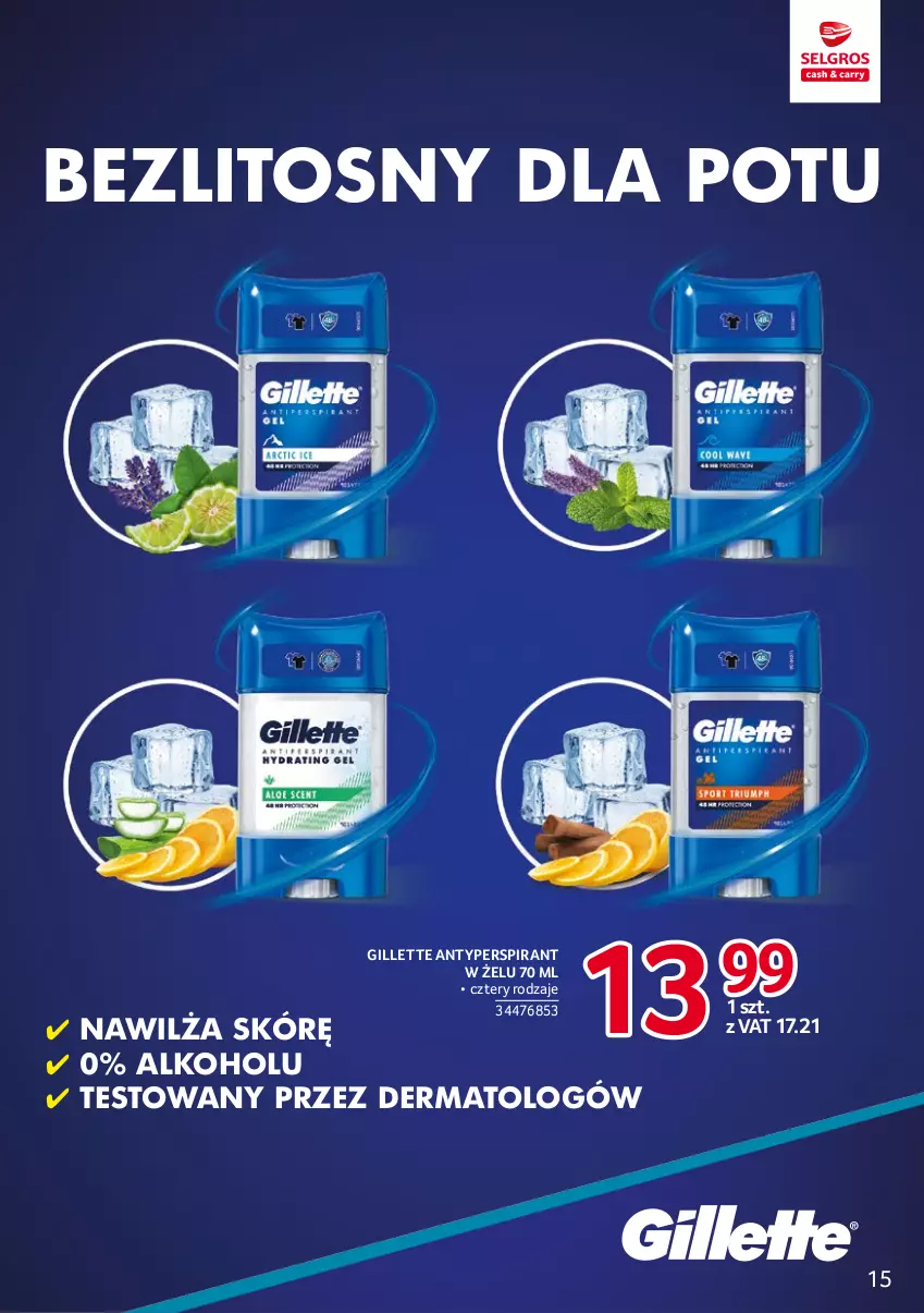 Gazetka promocyjna Selgros - Markowe produkty - ważna 19.01 do 01.02.2023 - strona 15 - produkty: Antyperspirant, Gillette