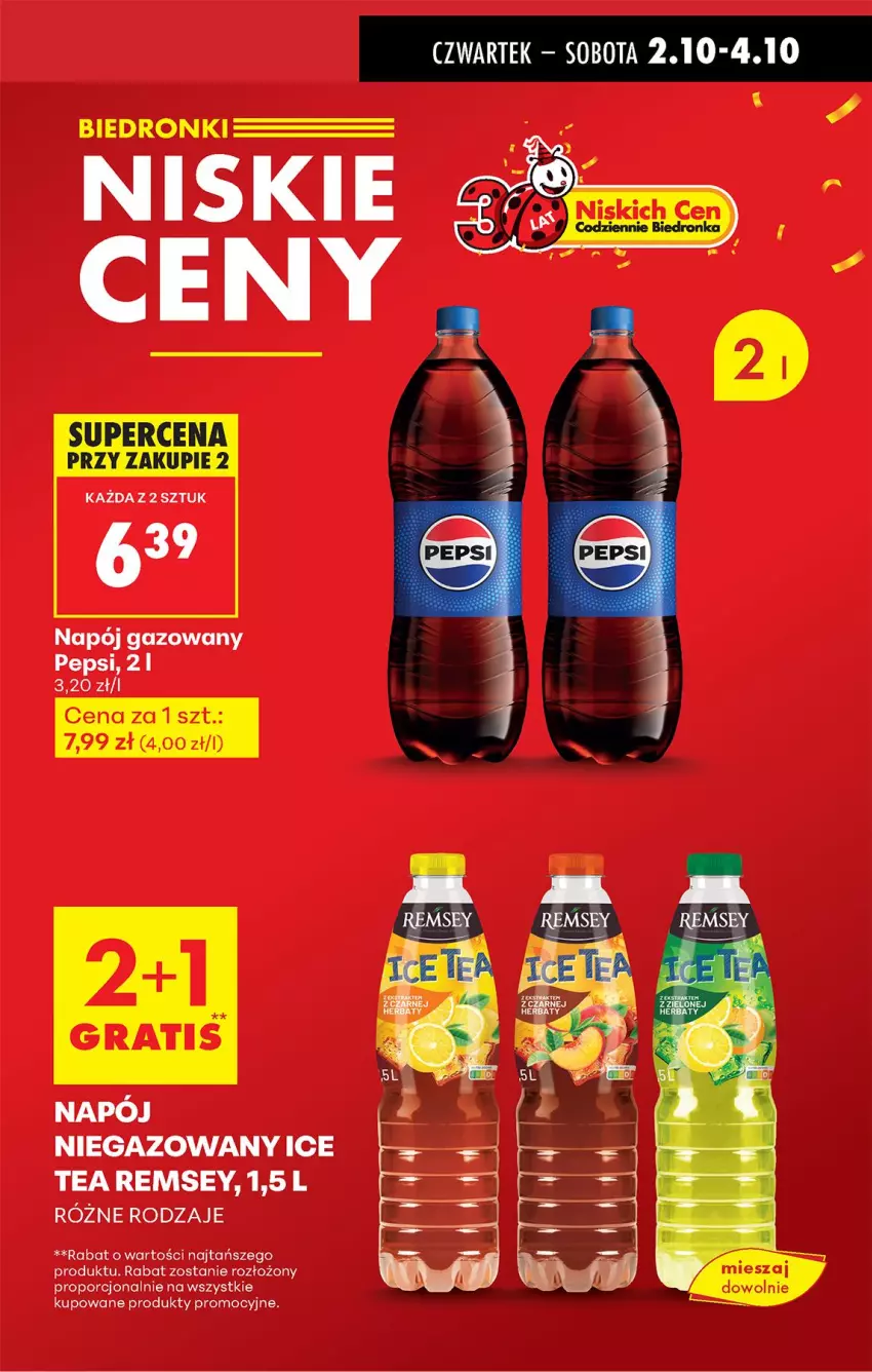 Gazetka promocyjna Biedronka - Od Czwartku - ważna 02.10 do 08.10.2025 - strona 11 - produkty: Gra, Ice tea, Napój, Napój gazowany, Napój niegazowany, Pepsi, Por