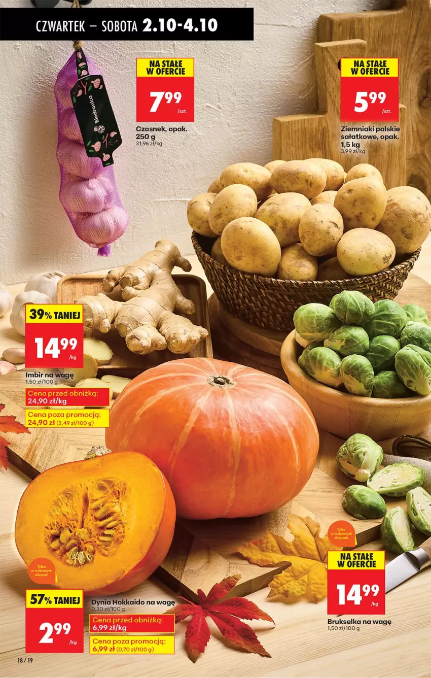 Gazetka promocyjna Biedronka - Od Czwartku - ważna 02.10 do 08.10.2025 - strona 22 - produkty: Brukselka, Czosnek, Sałat, Ziemniaki