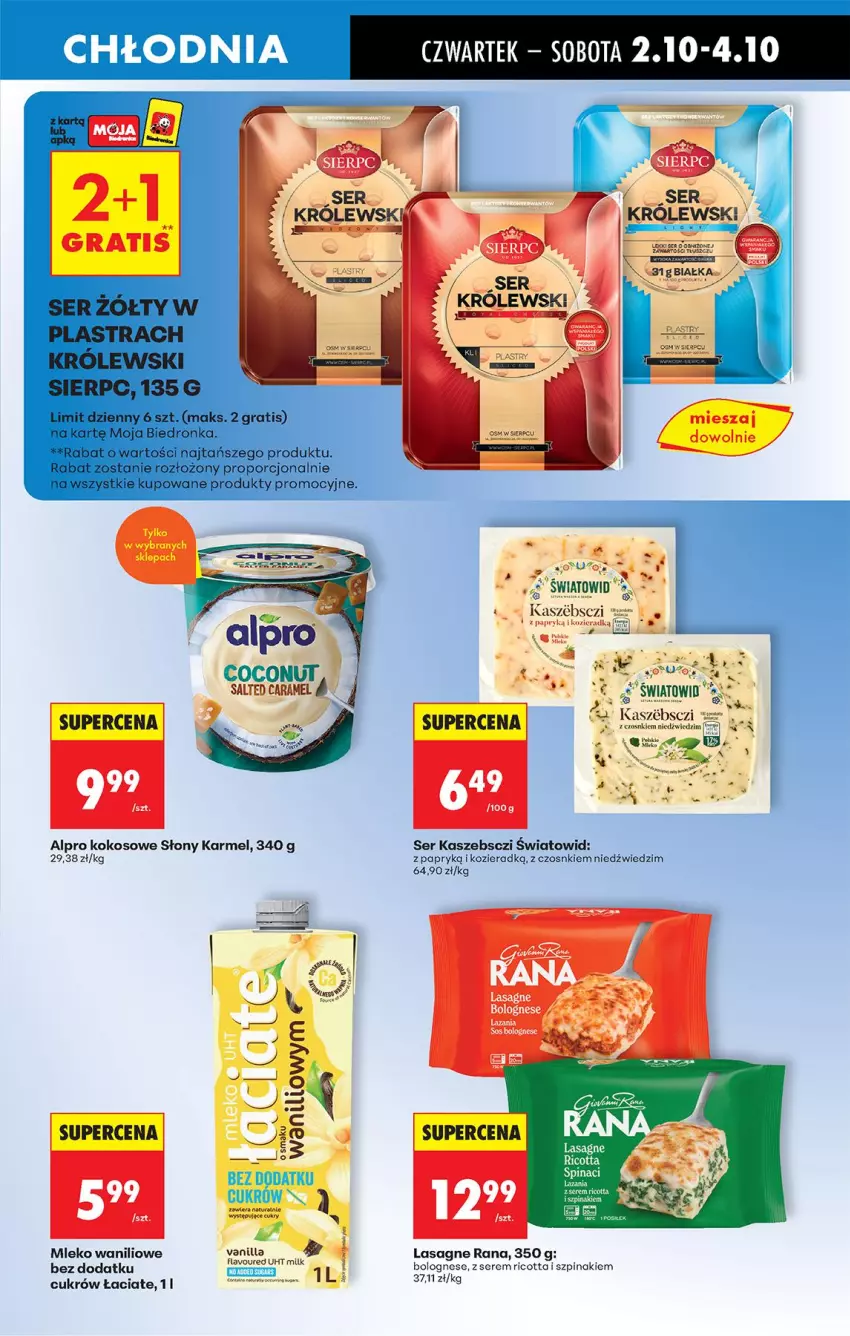 Gazetka promocyjna Biedronka - Od Czwartku - ważna 02.10 do 08.10.2025 - strona 37 - produkty: Alpro, Fa, Kokos, Królewski, Lasagne, Mleko, Ricotta, Ser, Szpinak