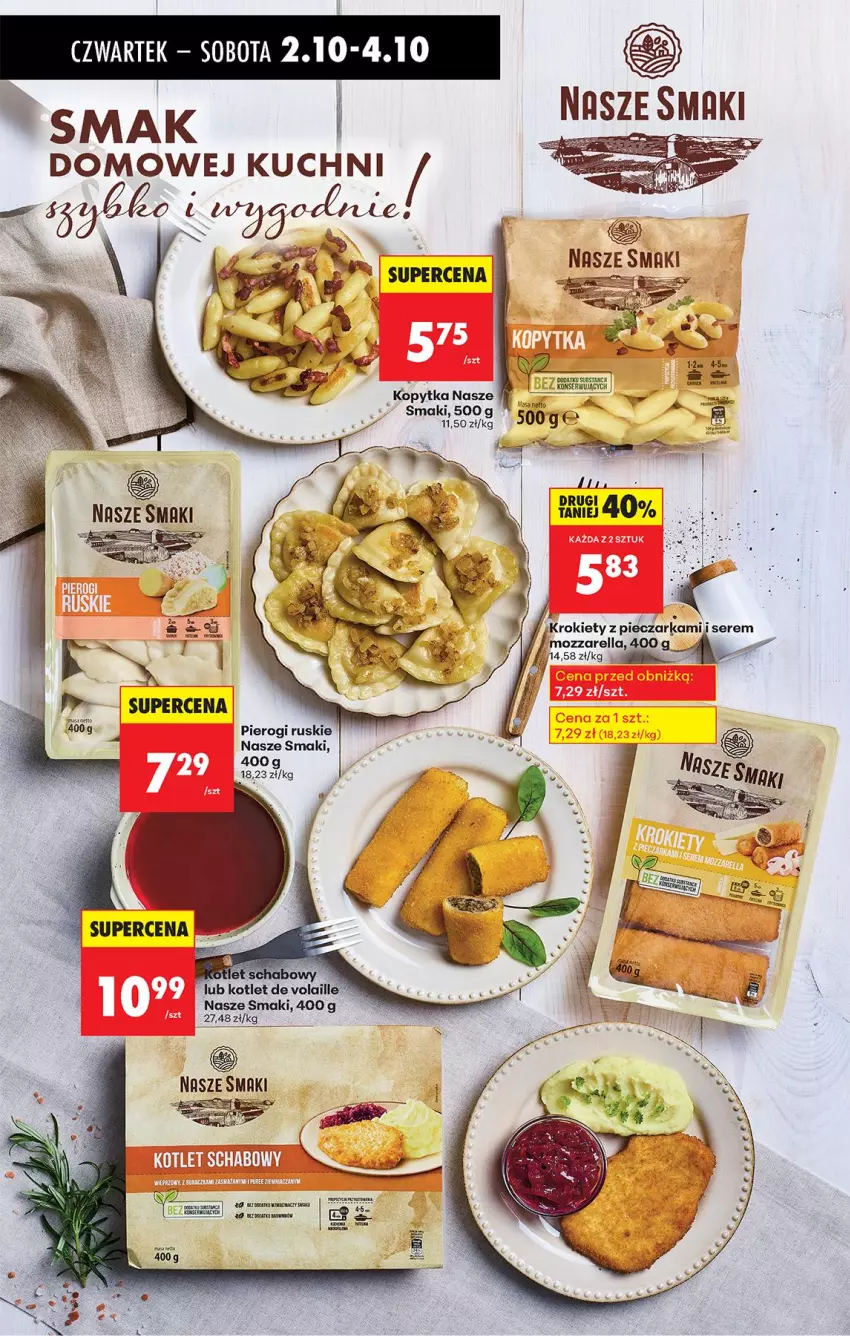 Gazetka promocyjna Biedronka - Od Czwartku - ważna 02.10 do 08.10.2025 - strona 39 - produkty: Kopytka, Kotlet, Krokiety, Mozzarella, Piec, Pieczarka, Pierogi, Ser