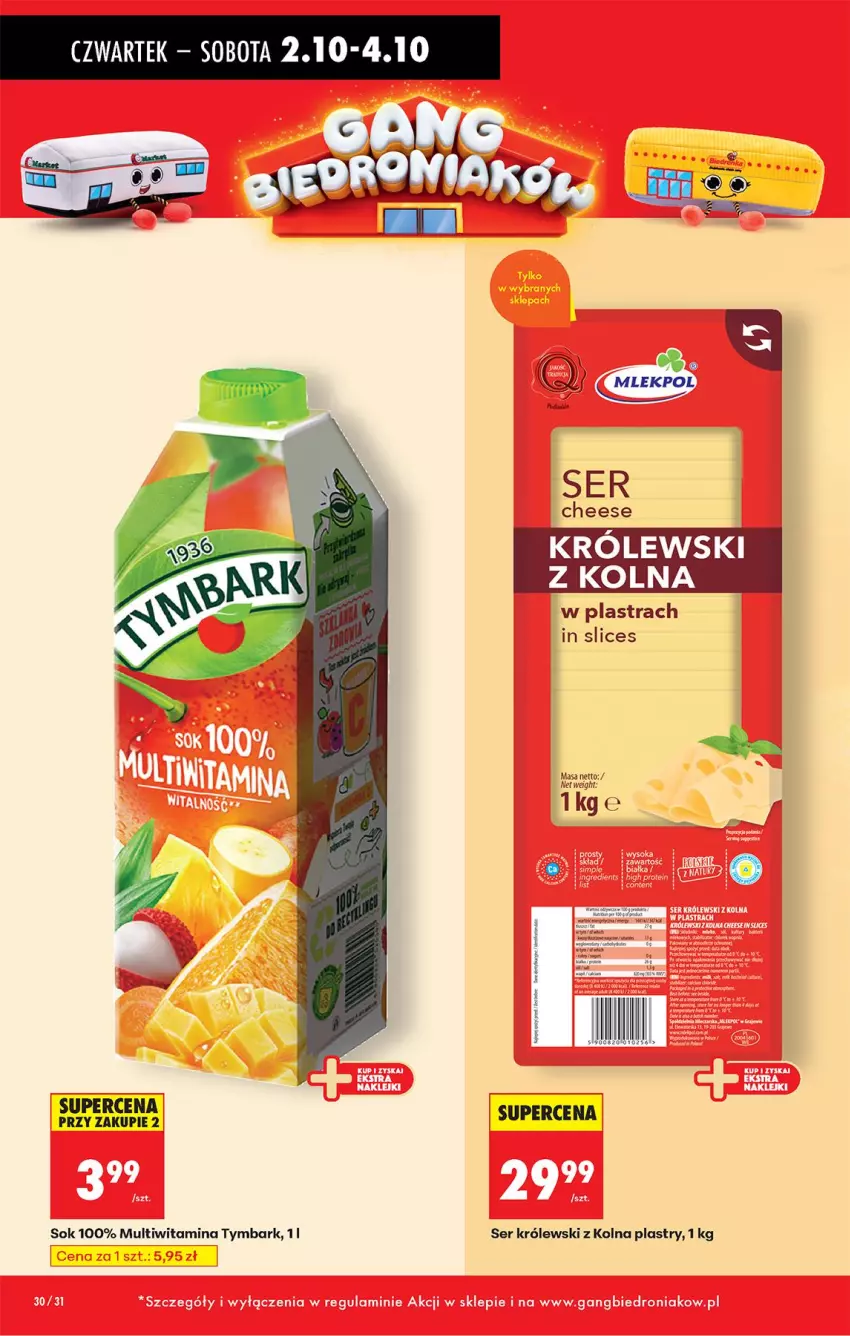 Gazetka promocyjna Biedronka - Od Czwartku - ważna 02.10 do 08.10.2025 - strona 40 - produkty: Królewski, Ser, Sok, Tymbark