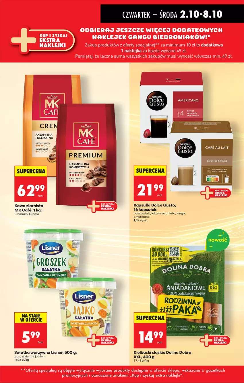 Gazetka promocyjna Biedronka - Od Czwartku - ważna 02.10 do 08.10.2025 - strona 41 - produkty: Aksam, Chia, Dolce Gusto, Fa, Kawa, Kawa ziarnista, Lisner, Sałat, Sałatka, Sałatka warzywna