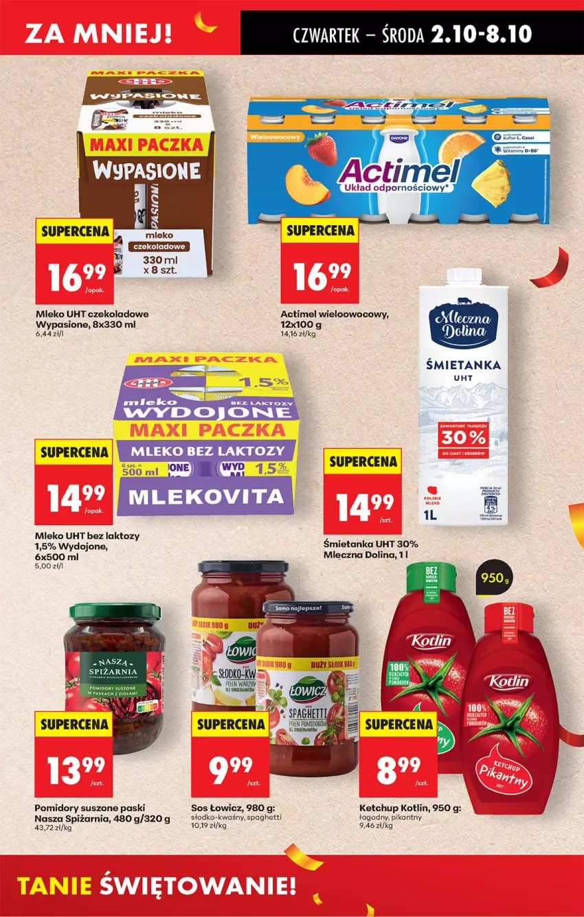 Gazetka promocyjna Biedronka - Od Czwartku - ważna 02.10 do 08.10.2025 - strona 51 - produkty: Actimel, Gra, Graal, Ketchup, Kotlin, Mleko, Pomidory, Sos, Spaghetti, Waga