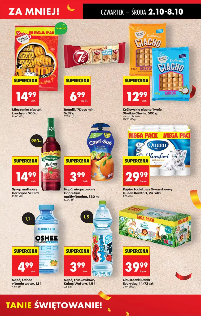Gazetka promocyjna Biedronka - Od Czwartku - ważna 02.10 do 08.10.2025 - strona 53 - produkty: Chusteczki, Dada, Herbapol, Kokos, Królewski, Kubuś, Kubuś Waterrr, Magnez, Napój, Napój niegazowany, Oshee, Papier, Papier toaletowy, Rogal, Rolki, Stek, Syrop