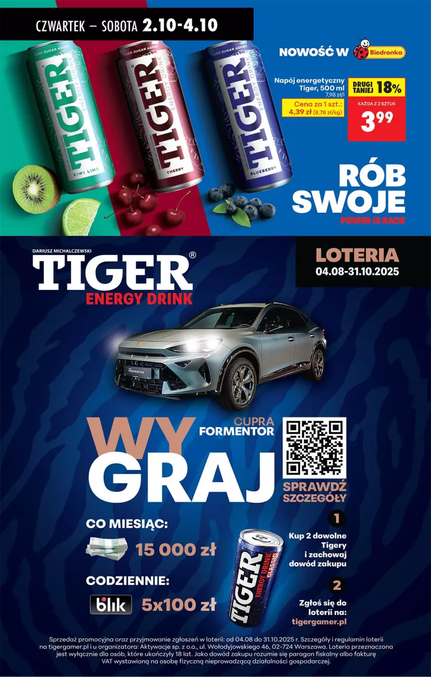 Gazetka promocyjna Biedronka - Od Czwartku - ważna 02.10 do 08.10.2025 - strona 76 - produkty: Fa, Napój, Napój energetyczny, Tiger