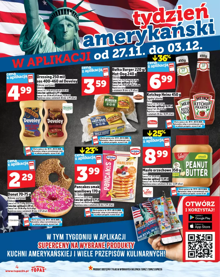 Gazetka promocyjna Topaz - Gazetka - ważna 27.11 do 03.12.2025 - strona 4 - produkty: Bułka, Burger, Dres, Top