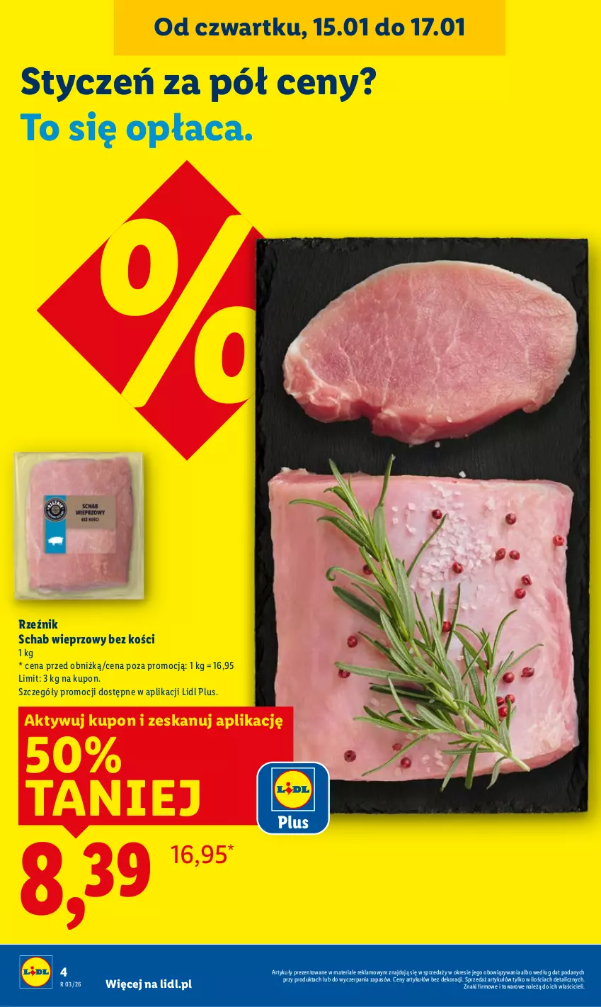 Gazetka promocyjna Lidl - GAZETKA - ważna 15.01 do 17.01.2026 - strona 4 - produkty: Schab wieprzowy