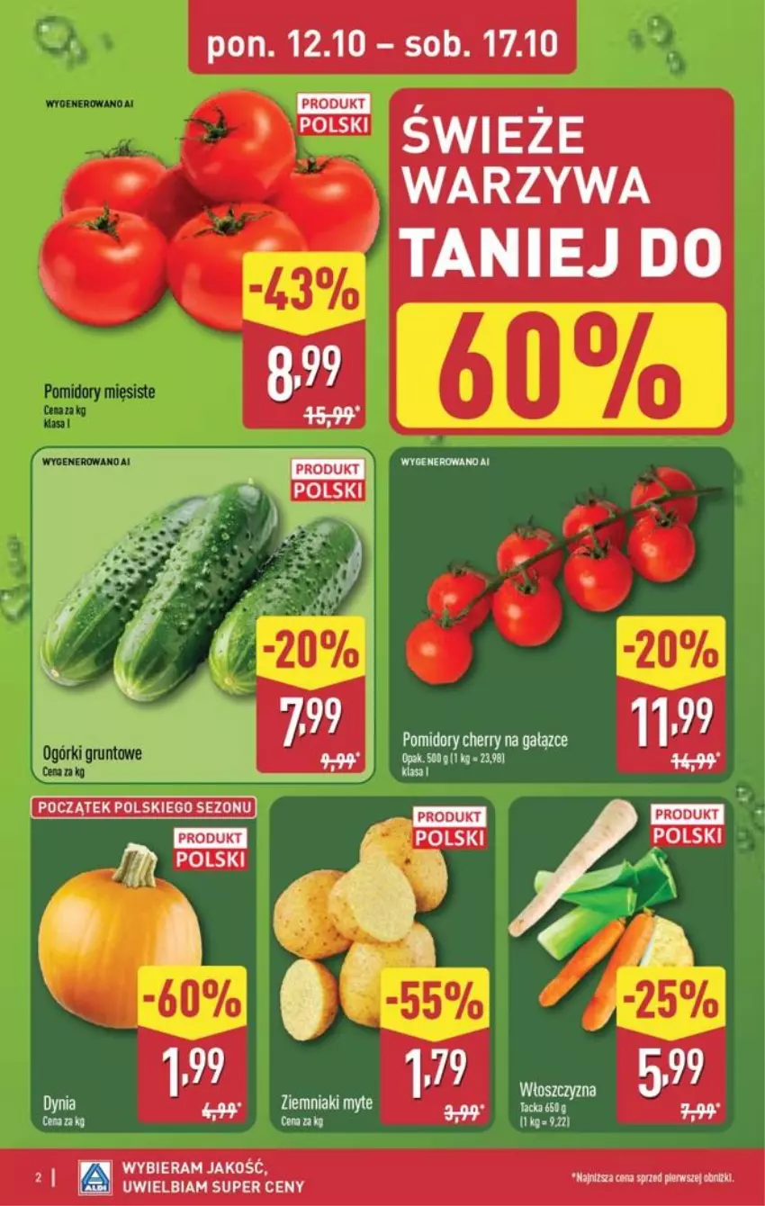 Gazetka promocyjna Aldi - Pełna oferta - ważna 12.10 do 17.10.2026 - strona 2 - produkty: Pomidory, Warzywa, Ziemniaki