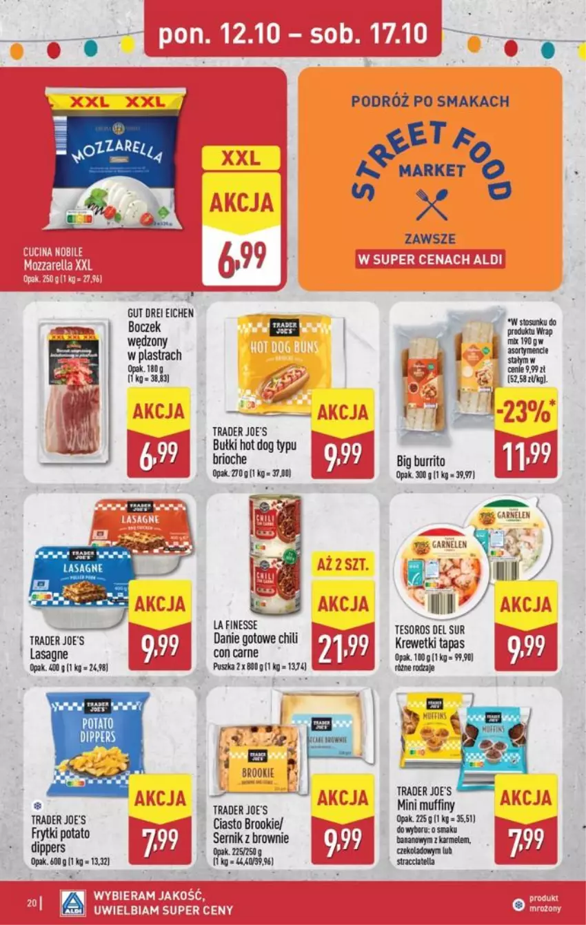 Gazetka promocyjna Aldi - Pełna oferta - ważna 12.10 do 17.10.2026 - strona 20 - produkty: Boczek, Frytki, Hot dog, Lasagne, LG