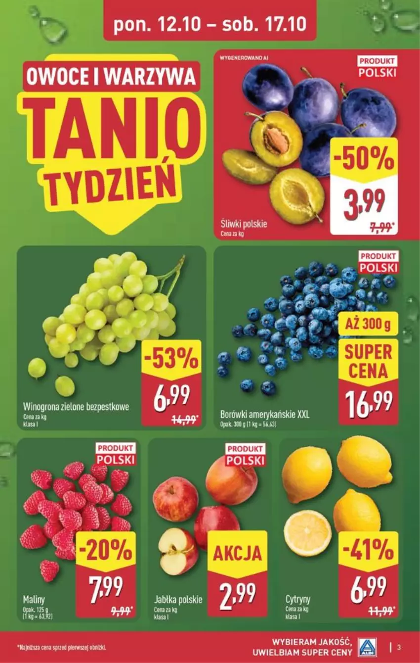 Gazetka promocyjna Aldi - Pełna oferta - ważna 12.10 do 17.10.2026 - strona 3 - produkty: Jabłka, Owoce, Warzywa, Wino, Winogrona