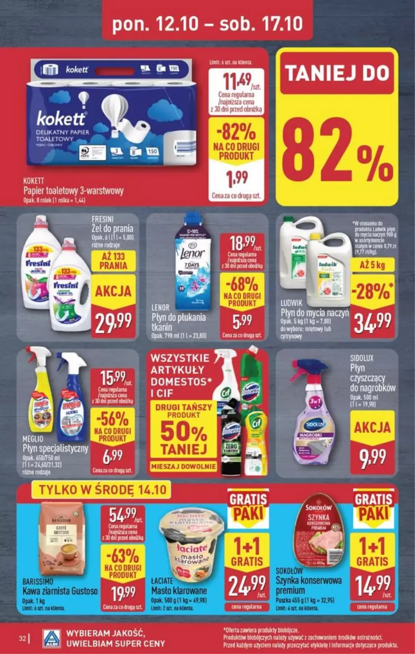 Gazetka promocyjna Aldi - Pełna oferta - ważna 12.10 do 17.10.2026 - strona 32 - produkty: Cif, Gra, Kawa, Kawa ziarnista, Masło, Masło klarowane, Miska