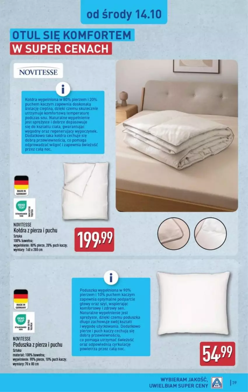 Gazetka promocyjna Aldi - Pełna oferta - ważna 12.10 do 17.10.2026 - strona 39 - produkty: Poduszka, Wełna