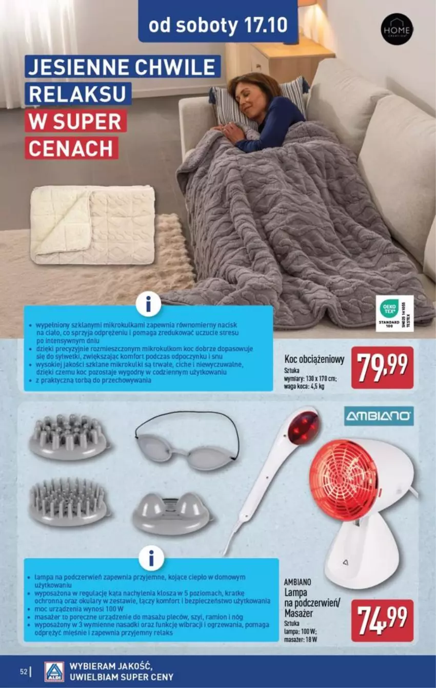 Gazetka promocyjna Aldi - Pełna oferta - ważna 12.10 do 17.10.2026 - strona 52 - produkty: Koc, Lampa