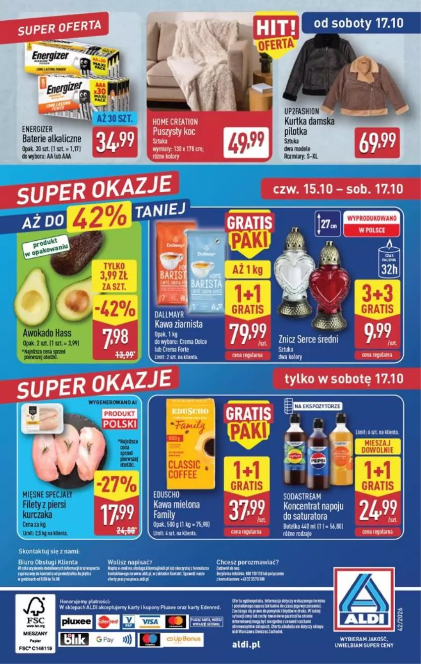 Gazetka promocyjna Aldi - Pełna oferta - ważna 12.10 do 17.10.2026 - strona 53 - produkty: Baterie alkaliczne, Energizer, Fa, Gin, Kawa, Kawa mielona, Kurczak, Kurtka, Ser, Znicz