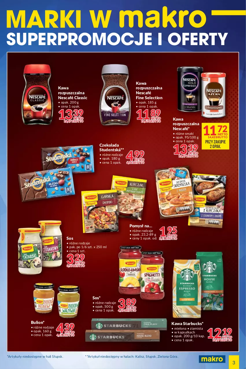 Gazetka promocyjna Makro - [Oferta specjalna] Marki w MAKRO - ważna 19.10 do 30.10.2021 - strona 3 - produkty: Bulion, Czekolada, Kawa, Kawa rozpuszczalna, Lion, Nescafé, Sos