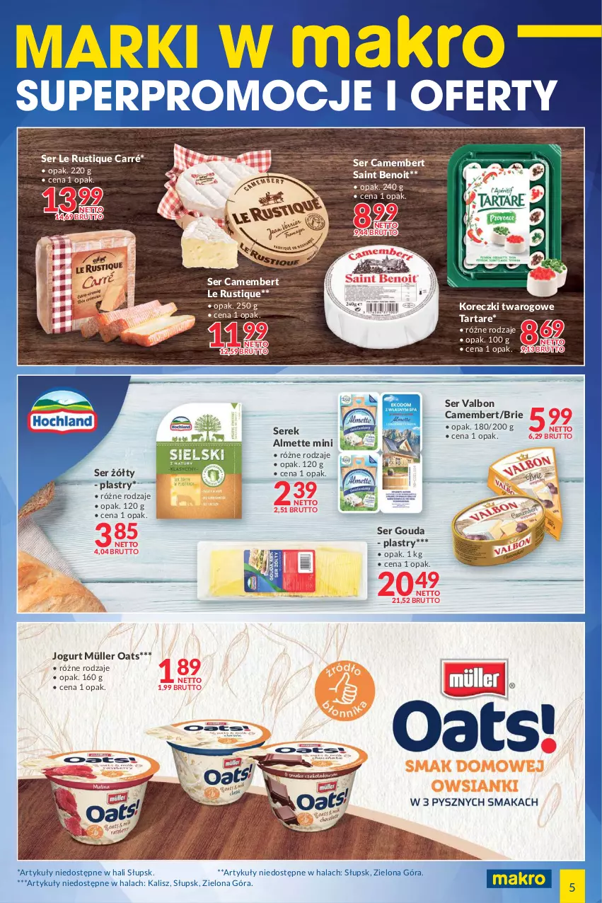 Gazetka promocyjna Makro - [Oferta specjalna] Marki w MAKRO - ważna 19.10 do 30.10.2021 - strona 5 - produkty: Almette, Brie, Camembert, Gouda, Jogurt, Müller, Rust, Ser, Serek, Tarta, Tartare