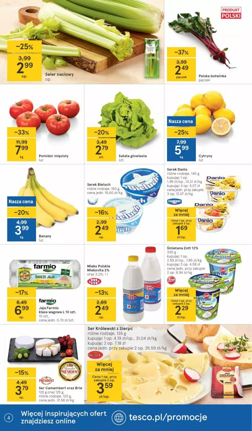 Gazetka promocyjna Tesco - Tesco gazetka - przyszły tydzień - ważna 06.05 do 12.05.2021 - strona 4 - produkty: Bieluch, Cytryny, Danio, Fa, Inka, Jaja, Królewski, Mleko, Mlekovita, Ser, Serek