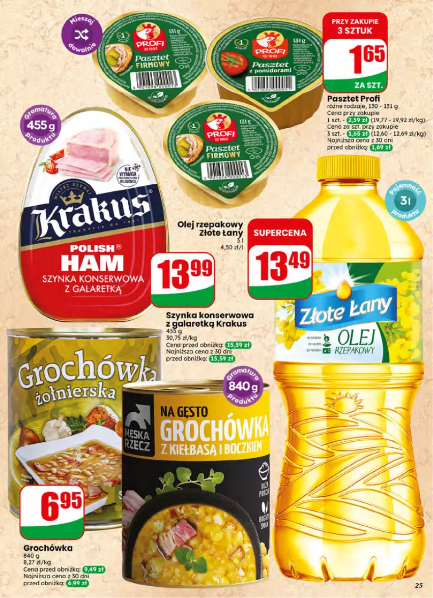 Gazetka promocyjna Dino - Gazetka 27 / 2026 - ważna 01.07 do 07.07.2026 - strona 25 - produkty: Gala, Groch, Krakus, Olej, Olej rzepakowy, Ser, Szynka, Szynka konserwowa
