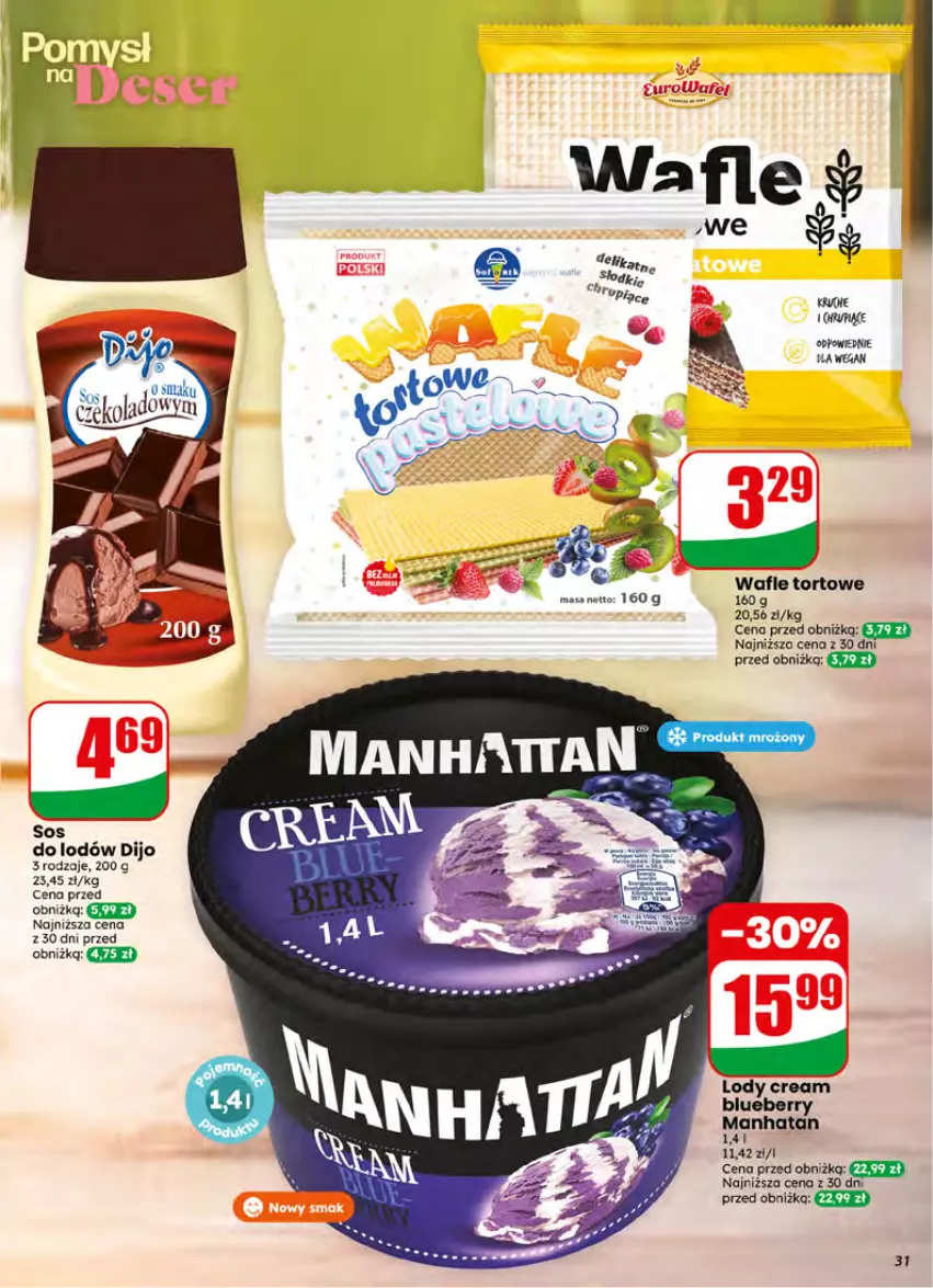 Gazetka promocyjna Dino - Gazetka 27 / 2026 - ważna 01.07 do 07.07.2026 - strona 31 - produkty: Lody, Sos, Wafle, Wafle tortowe