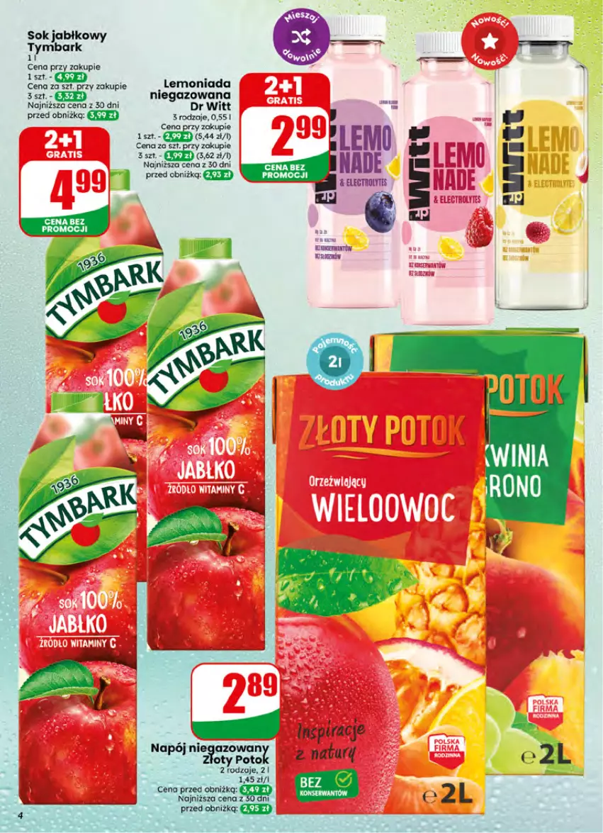 Gazetka promocyjna Dino - Gazetka 27 / 2026 - ważna 01.07 do 07.07.2026 - strona 4 - produkty: Lemoniada, Sok, Sok jabłkowy, Tymbark