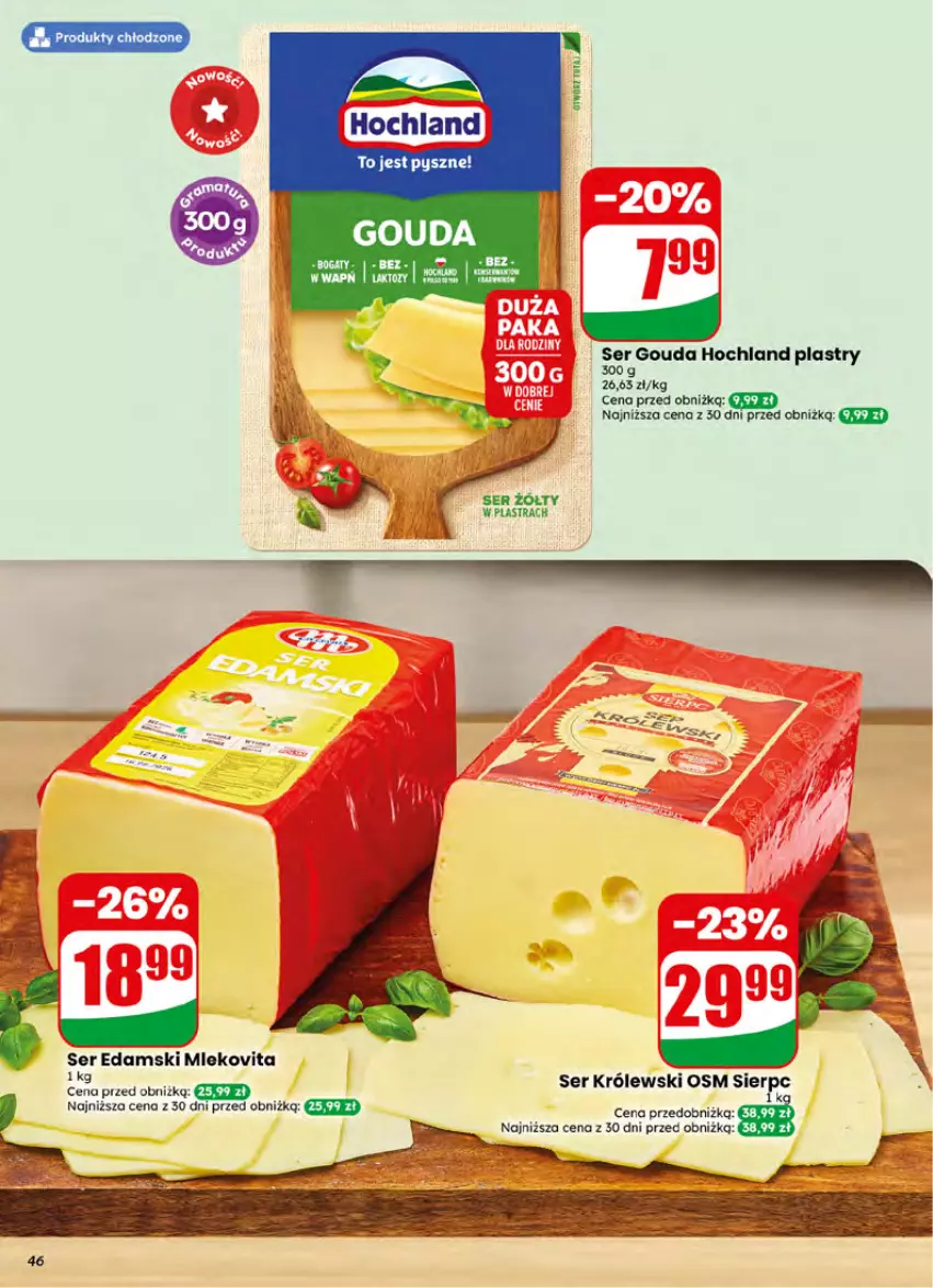 Gazetka promocyjna Dino - Gazetka 27 / 2026 - ważna 01.07 do 07.07.2026 - strona 46 - produkty: Edam, Gouda, Hochland, Królewski, Mleko, Mlekovita, Ser