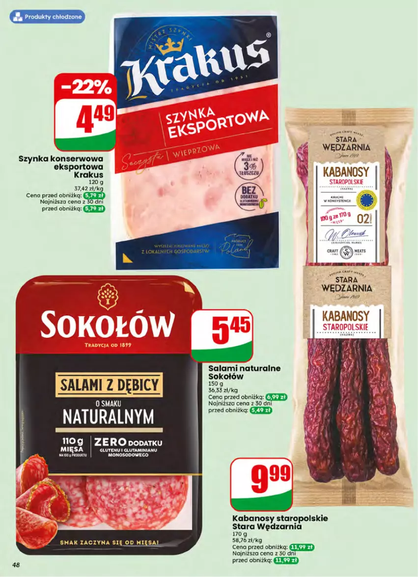 Gazetka promocyjna Dino - Gazetka 27 / 2026 - ważna 01.07 do 07.07.2026 - strona 48 - produkty: BIC, Kabanos, Krakus, Por, Salami, Sport, Szynka