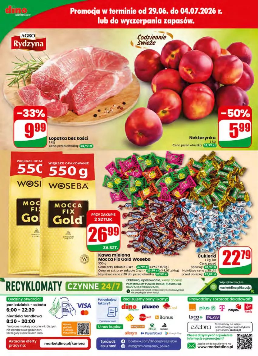 Gazetka promocyjna Dino - Gazetka 27 / 2026 - ważna 01.07 do 07.07.2026 - strona 81 - produkty: Cukier, Kawa, Kawa mielona, Mocca Fix Gold, Nektar, Nektarynka, Por, Woseba, Xbox