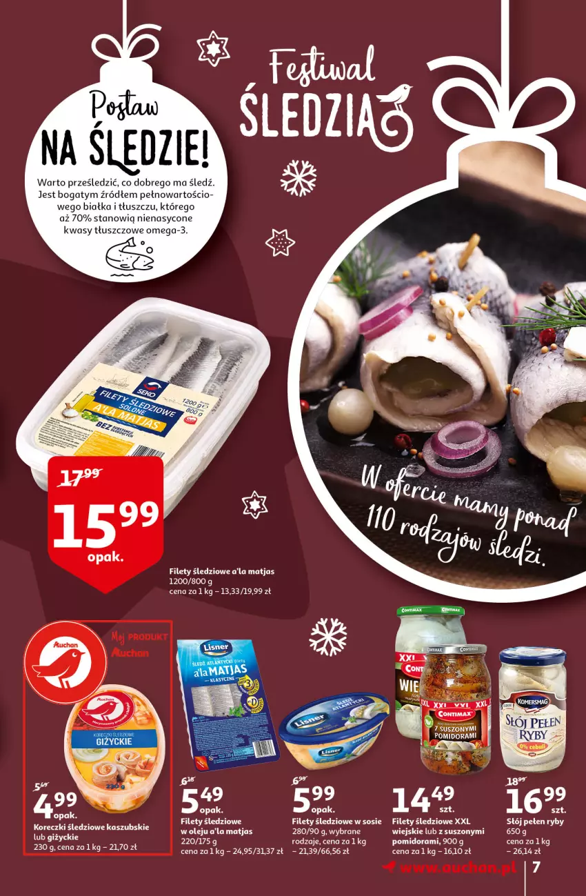 Gazetka promocyjna Auchan - Magia Świąt Hipermarkety - ważna 09.12 do 15.12.2021 - strona 7 - produkty: LG, Matjas, Omega-3, Sos
