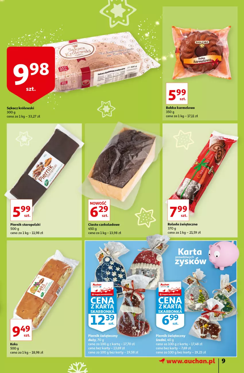Gazetka promocyjna Auchan - Magia Świąt Hipermarkety - ważna 09.12 do 15.12.2021 - strona 9 - produkty: Babka, Ciasto czekoladowe, Królewski, Piernik, Rolada, Sękacz