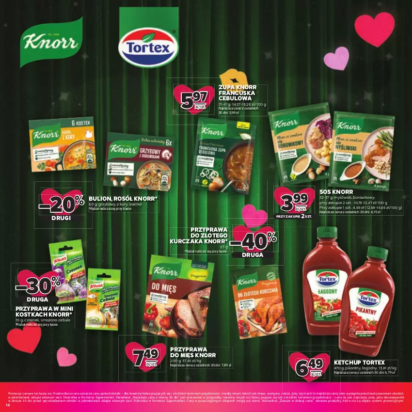 Gazetka promocyjna Stokrotka - Katalog Walentynki! - ważna 05.02 do 18.02.2026 - strona 12 - produkty: Bulion, Cebula, Czosnek, Ketchup, Knorr, Kurczak, Lion, Mięso, Owoce, Rosół, Sos, Warzywa, Wiko, Zupa