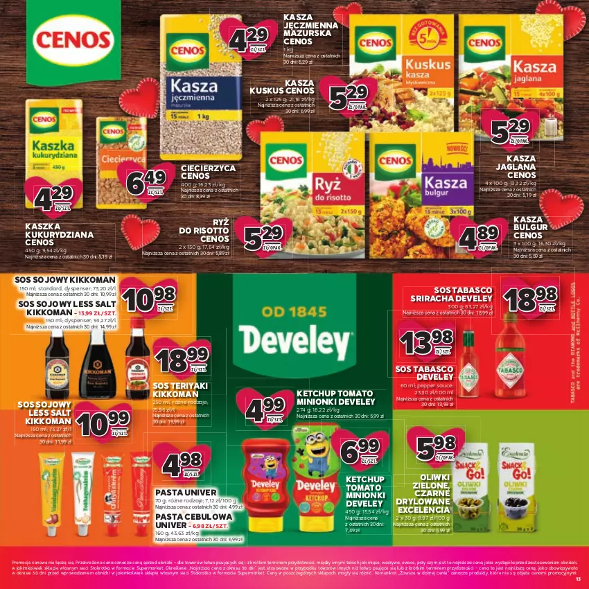 Gazetka promocyjna Stokrotka - Katalog Walentynki! - ważna 05.02 do 18.02.2026 - strona 13 - produkty: Bulgur, Cenos, Kasza, Kasza jaglana, Kasza jęczmienna, Ketchup, Kuskus, LANA, LG, Mięso, Oliwki, Oliwki zielone, Owoce, Ryż, Ryż do risotto, Ser, Sos, Sos sojowy, Sos tabasco, Warzywa